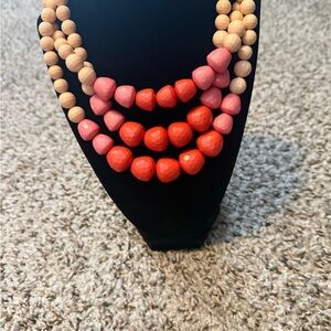 Elegant Pink and Orange Beaded Necklace 14